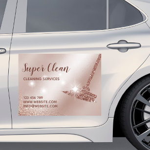 Magnet Pour Voiture Maid Cleanhouse Sparkling Rose Gold
