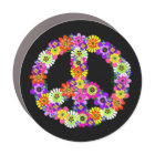 Panneau de paix Floral sur noir