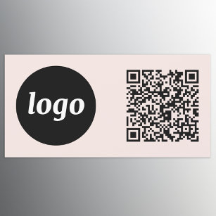 Magnet Pour Voiture Simple Logo and Text Business QR Code Blush Pink