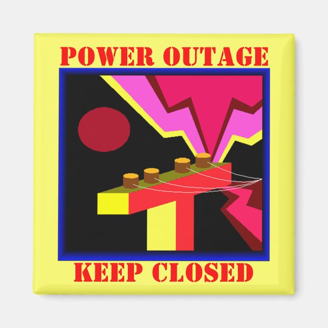 MAGNET Power Outage Fridge refrigerator Warning (Front)