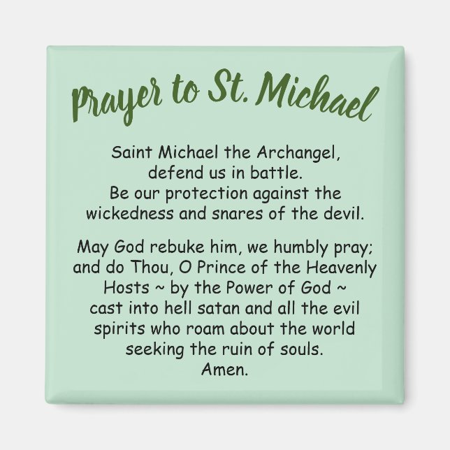 Magnet Prayer to Saint Michael the Archangel Favor (Devant)