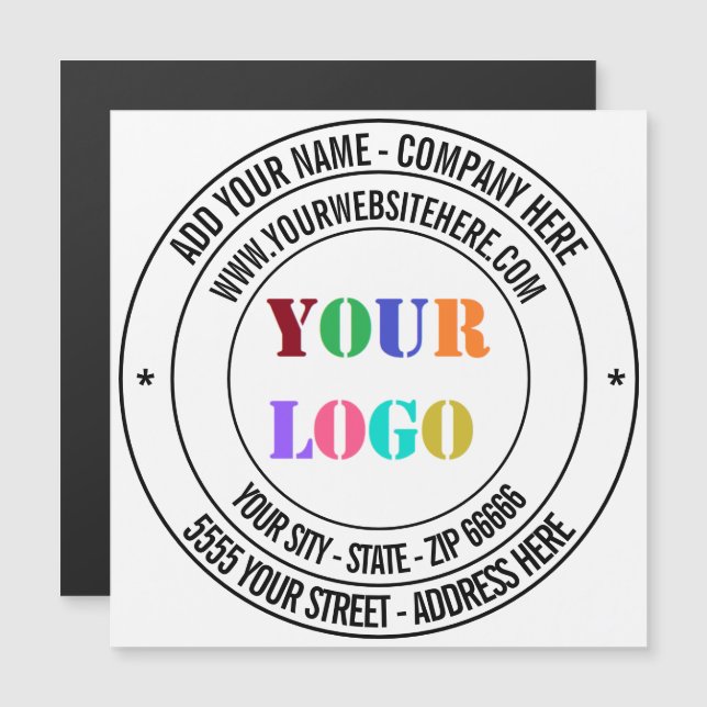 Magnet promotionnel du Carte de visite du logo per (Devant / Derrière)