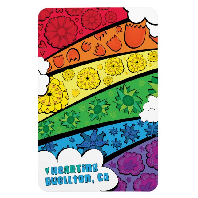 Magnet - Rainbow Flowers - Buellton.Art  (Vertical)