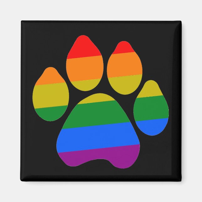 Magnet Rainbpw Paws (Front)