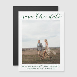 Magnet Réservez la date avec une photo en vert
