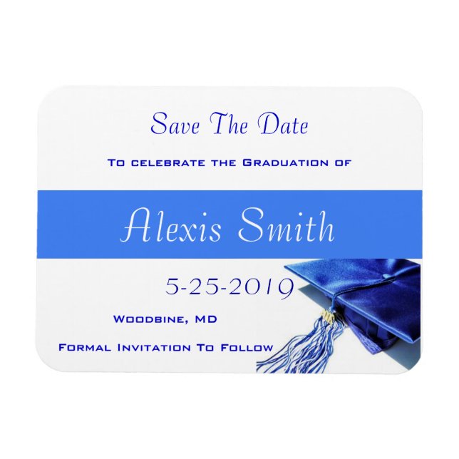 Magnet Réservez la date - Bleu - Bleu - Bleu (Horizontal)