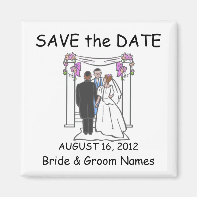 Magnet Réservez la date Clipart juive Mariage (Devant)