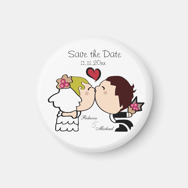 Magnet Réservez la date de mariée et de chambre (Devant)