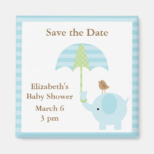 Magnet Réservez la date éléphant bleu