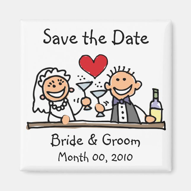 Magnet Réservez la date mignonne (Devant)