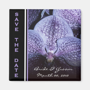 Magnet Réservez la date orchidée violette