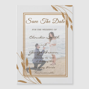 Magnet Réservez la date photo Feuille d'or