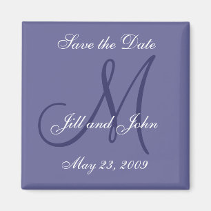 Magnet Réservez la date violet pour Mariages