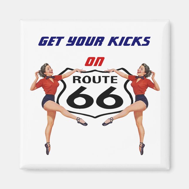 Magnet ~ RETRO "KICKS" GALS Obtenez votre route su (Devant)