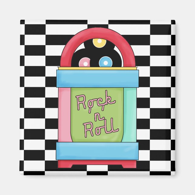 Magnet Retro Soda Shop Rock N Roll Party Time (Devant)