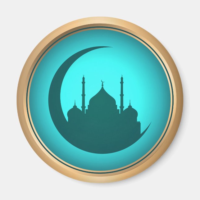 Magnet rond arrière - plan mosquée (Devant)