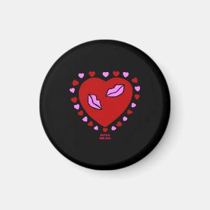 Magnet rond Baisers de coeur