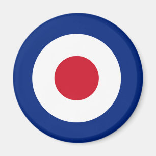 Magnet rond bleu MOD et blanc Cadeaux MOD
