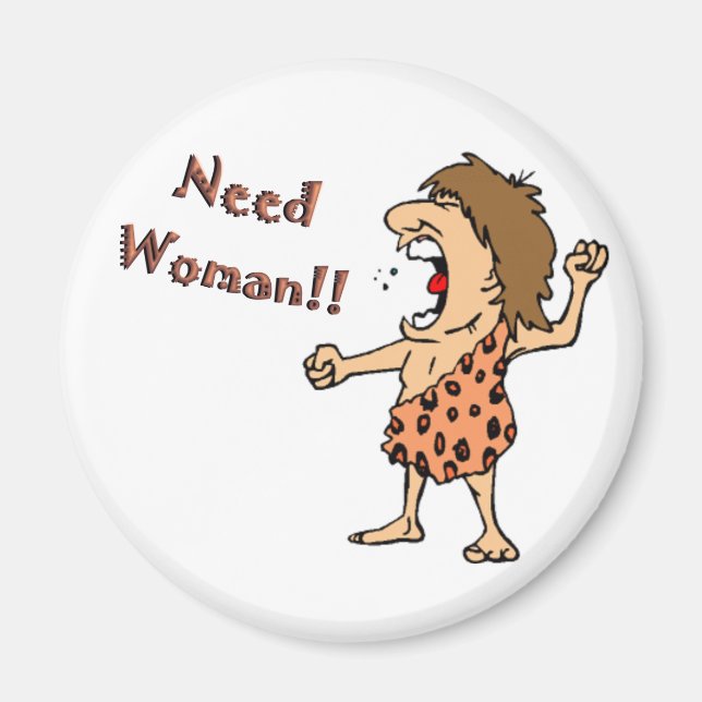 Magnet rond Caveman (Devant)