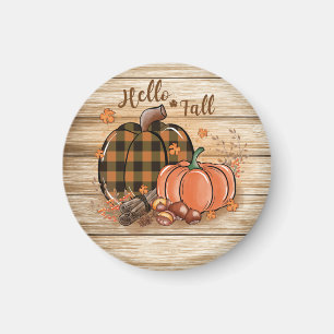Magnet rond Citrouille d'automne