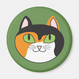 Magnet rond de chat Calico