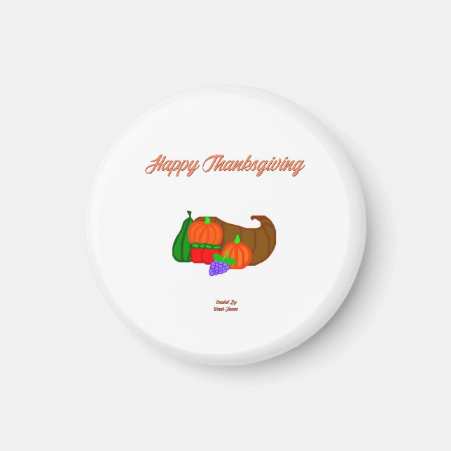 Magnet rond de Cornucopia de Thanksgiving (Devant)