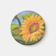 Magnet rond de tournesol