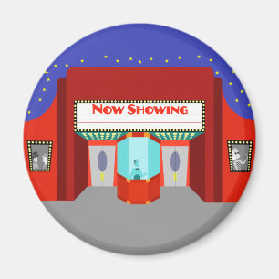 Magnet rond du cinéma rétro