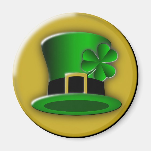 Magnet rond Jour de la Saint Patrick Casquette (Devant)