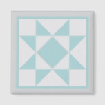 Magnet - Sawtooth Star Quilt Block (lt. blue/grey)<br><div class="desc">The Sawtooth Star is a popular design. It has been used in quilts for over 200 years. This block is the simple version; a plain centre is surrounded by eight triangular star rays. (Often a secondary quilt block is placed in the centre square.) If you would like a free pattern...</div>