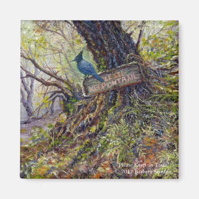 Magnet "S'il vous plaît rester sur les sentiers" (Devant)