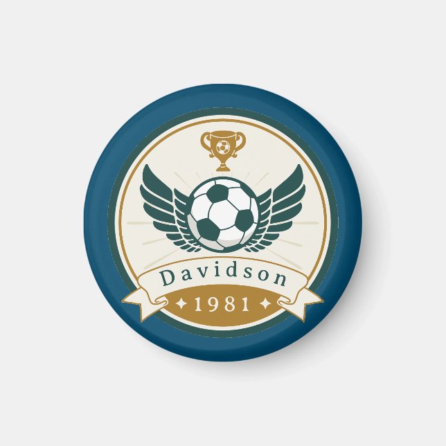 Magnet - Soccer Football - Personalized - Add Name (Front)