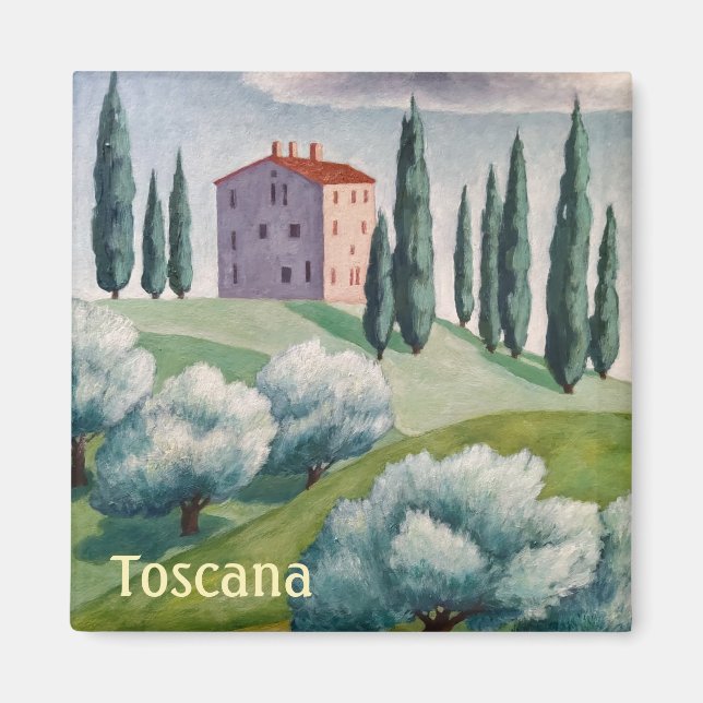 Magnet Toscane/Maison Sur La Colline/Italie Ensole (Devant)