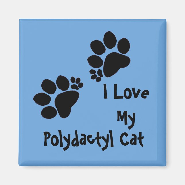 Magnet - Two Polydactyl Pawprints (Front)