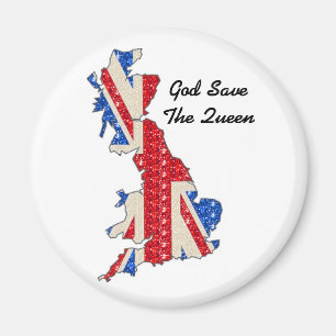 Magnet UK Drapeau Dieu Sauvez La Reine