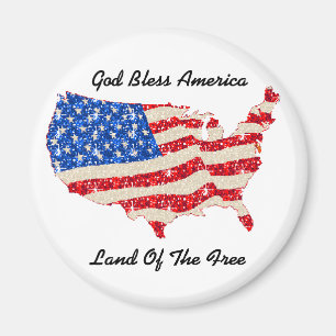Magnet USA Flag God Bless America