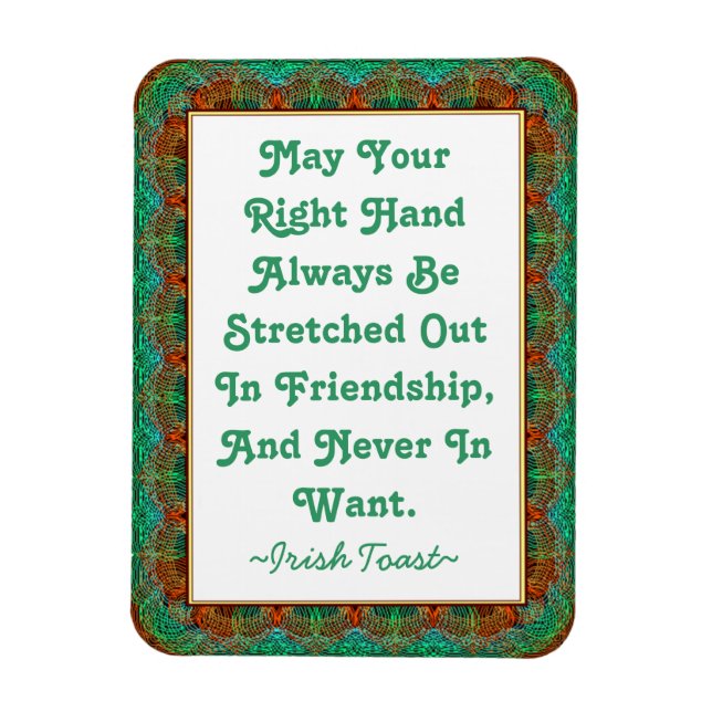 Magnet Vintage Old Irish Toast Faux-tatted frame (Vertical)