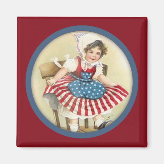 Magnet vintage Patriotique Enfant (Devant)