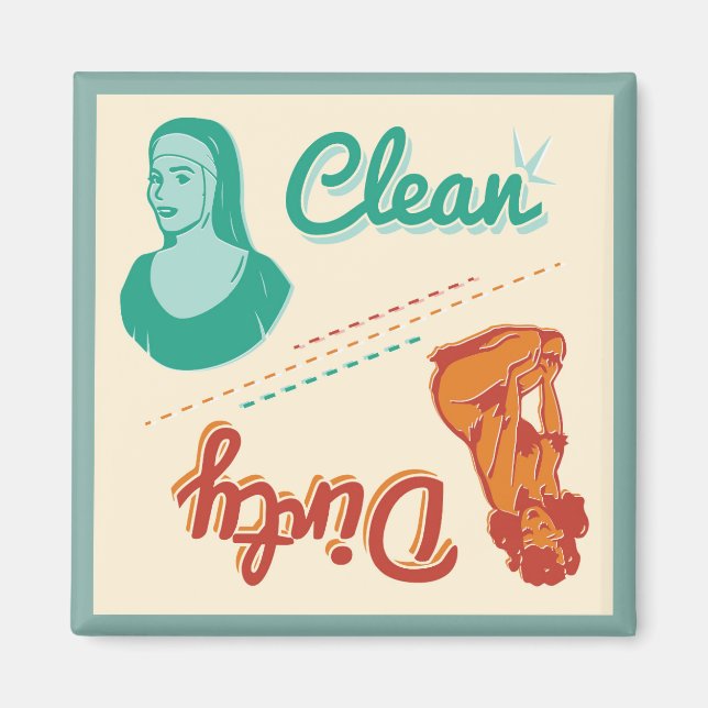 Magnet ~ Vintage Retro Nettoyant/Lave-vaisselle sa (Devant)