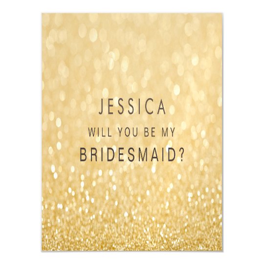 MAGNET Will you be my bridesmaid Faux Gold Glitter Magnetic Invitations