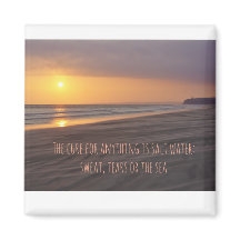 Magnet with advice to use the sea to make life bet