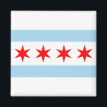 Magnet with Flag of Chicago, Illinois State - USA<br><div class="desc">Showcase your love for the Windy City with this vibrant magnet featuring the flag of Chicago! Crafted with precision and attention to detail, this magnet is more than just a decorative piece; it's a celebration of Chicago's rich history and dynamic spirit. The bold design proudly showcases the iconic light blue...</div>