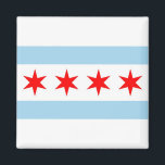 Magnet with Flag of Chicago, Illinois State - USA<br><div class="desc">Showcase your love for the Windy City with this vibrant magnet featuring the flag of Chicago! Crafted with precision and attention to detail, this magnet is more than just a decorative piece; it's a celebration of Chicago's rich history and dynamic spirit. The bold design proudly showcases the iconic light blue...</div>
