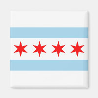 Magnet with Flag of Chicago, Illinois State - USA