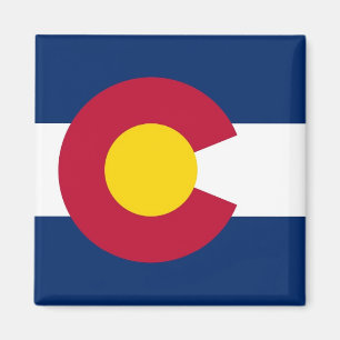 Magnet with Flag of Colorado State - USA
