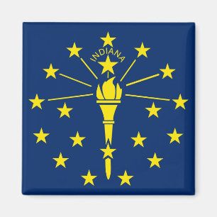 Magnet with Flag of Indiana State - USA
