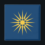 Magnet with Flag of Macedonia, Greece<br><div class="desc">Add a bold symbol of Greek heritage to your home or office with our exclusive magnet featuring the flag of Macedonia, the historic province of northern Greece! This eye-catching magnet proudly displays the iconic Vergina Sun—an ancient Hellenic emblem deeply connected to the legacy of Alexander the Great and the cultural...</div>