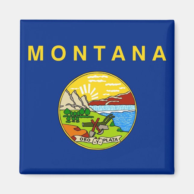 Magnet with Flag of Montana State - USA (Front)
