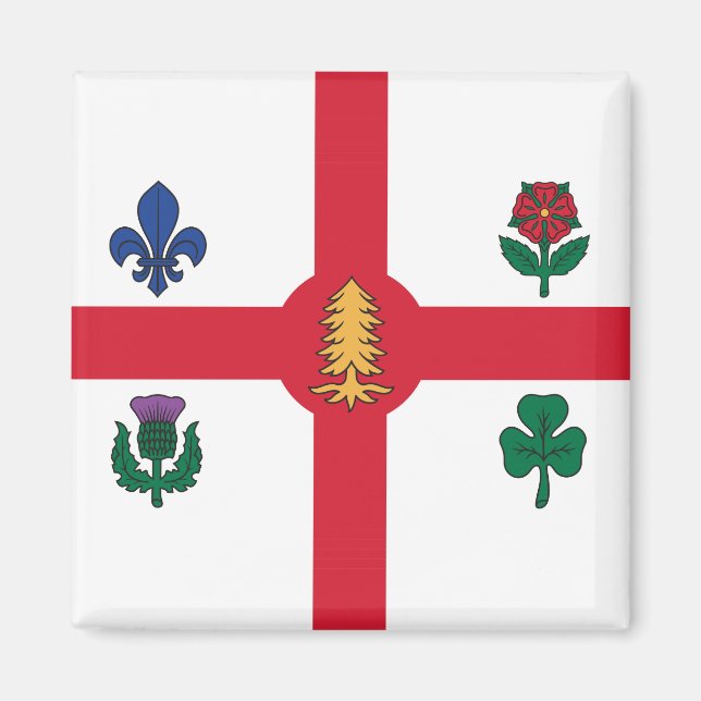 Magnet with Flag of Montreal, Canada (Front)