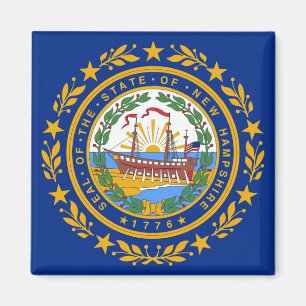 Magnet with Flag of  New Hampshire State - USA
